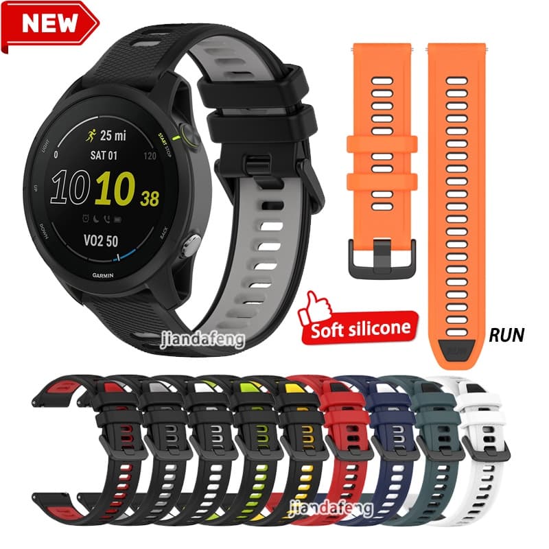 Pulseira De Substituição De Silicone Macio Para Garmin Forerunner 245 Música 55 645 570 255 265 Esporte Banda Respirável