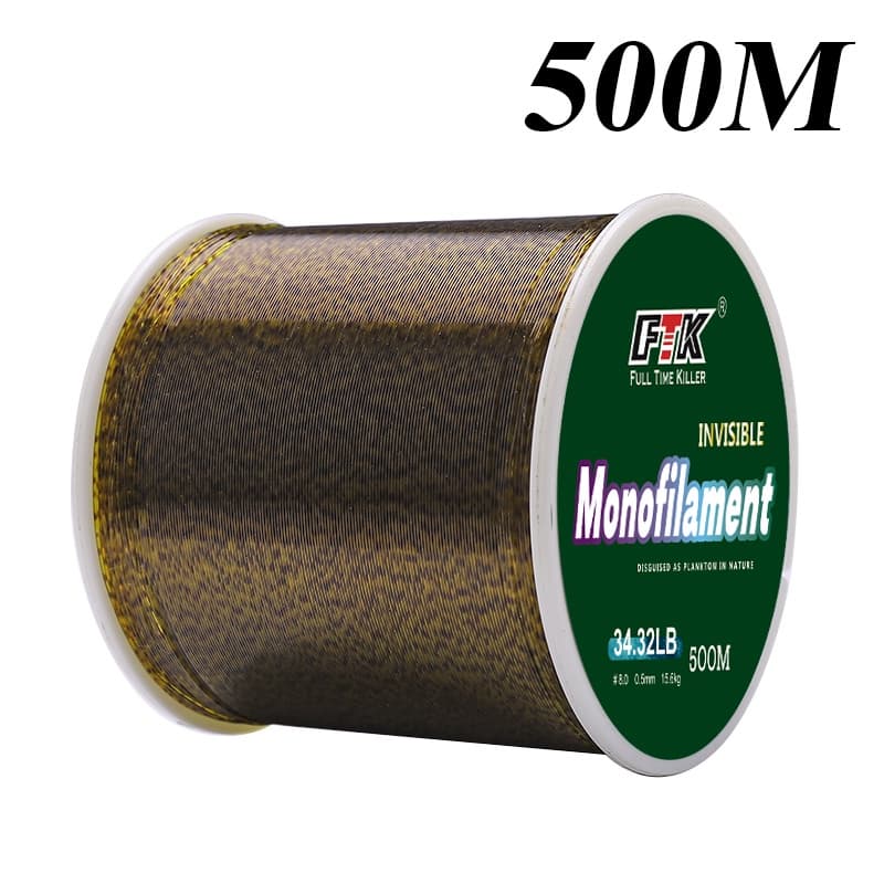 FTK 100m/300m/500m Linha De Pesca Em Nylon Isca Com Fio Monofilamento Manchado Cor Dourada