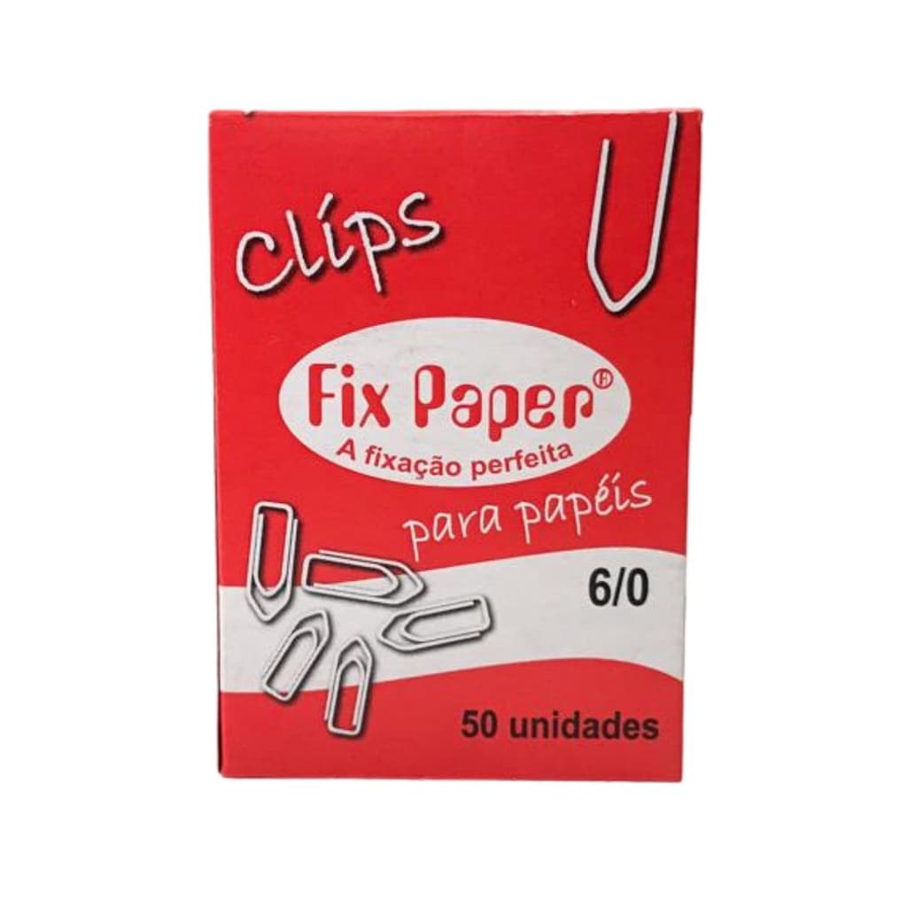 Clips para Papel Galvanizado 6/0 com 50 unidades Fix Paper