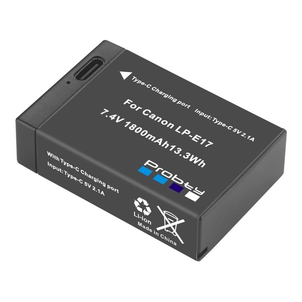 BATERIA LPE17 COMPATÍVEL CANON T6i T7i T8i SL2 SL3 RP USB Tipo-C