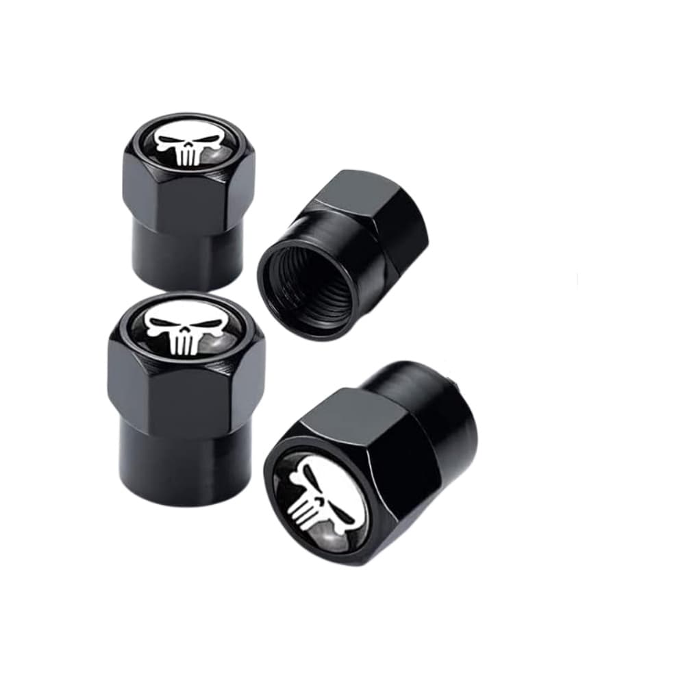 Tampas Da Haste Válvula Dos Pneus Roda Do Carro Metal Crânio De 4 Pces Para Acessórios Decoração De Toyota Honda , Corol