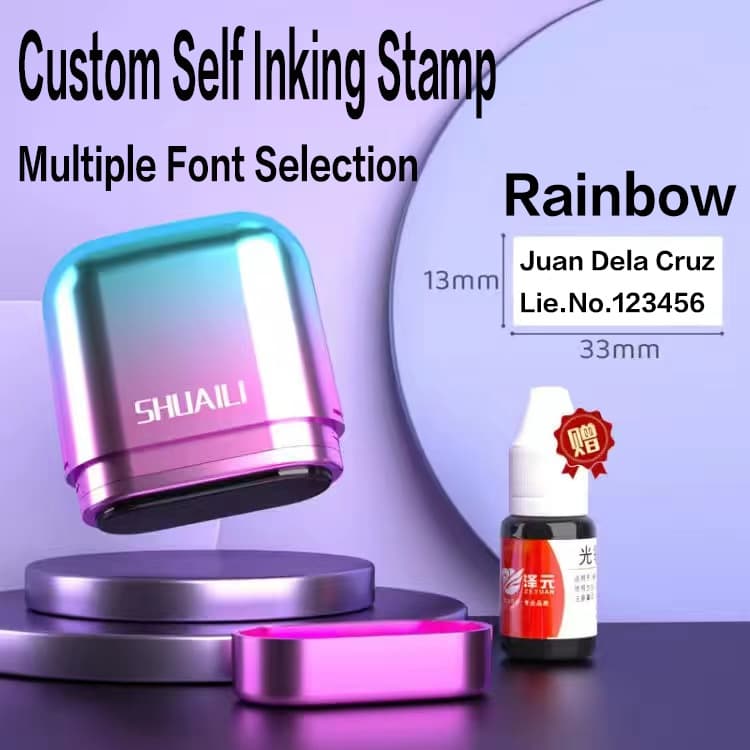 Carimbo feito sob encomenda do auto do professor do escritório mini nome personalizado para a assinatura do scrapbooking Carimbo fotossensível retangular profissional de, selo pessoal, carimbo personalizado do casamento