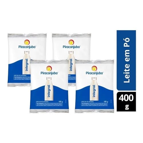 Kit 4 Leite Em Pó Integral Piracanjuba 400g