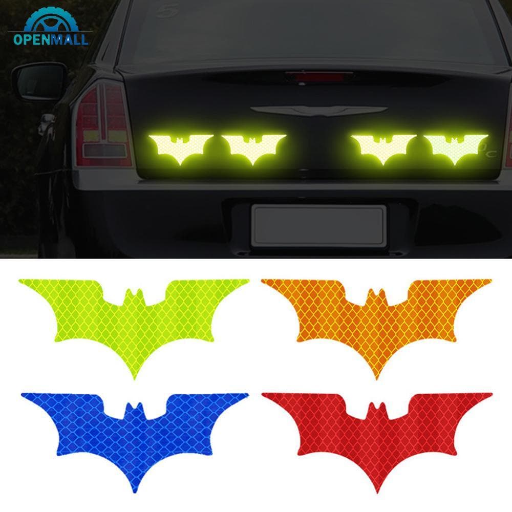 OPENMALL 3Pcs Autocolante Refletivo De Fita Adesiva Refletiva De Alerta Nocturno Decoração Estilo Morcego Seguro Decalques De Capacete De Motocicleta Accessoire D3Z8
