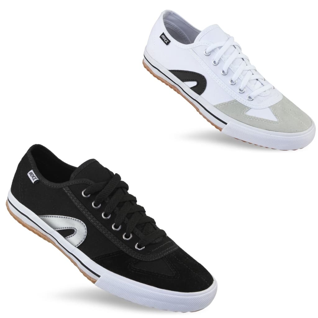 kit 2 Tênis Masculino De Futsal Adex Preto/branco Casual Vulcanizado  esporte treino academia casual