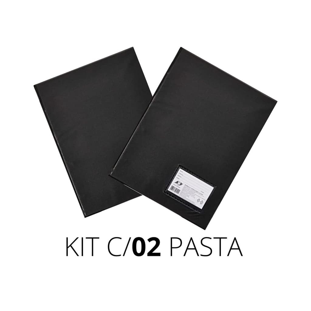 KIT 2 PASTA CATÁLOGO 10, 30, 50, E 100 ENVELOPES PRETA