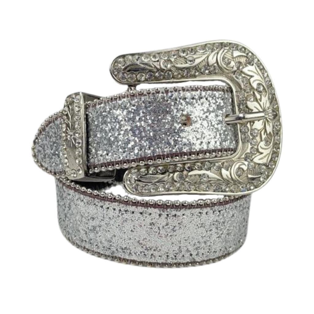 Cinto Infantil Pyramid Country com Glitter Prateado Para Mini Cowgirl Usar em Rodeio Ana Castela