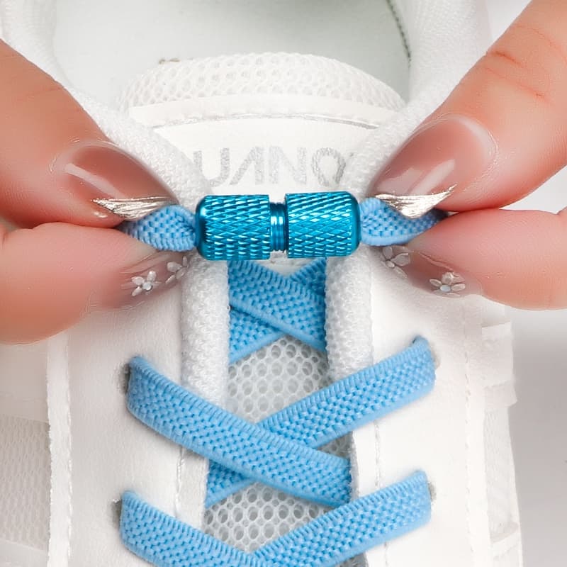 Sem Atacadores De Amarrar Sapatos Fechadura Metálica Tênis De Sapato Elástico Plano Com Fecho De Metal Para Crianças Adultos Fivela