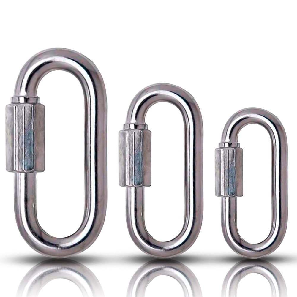 Mosquetão Oval Com Rosca Galvanizado 4 A 6 X 40 A 58 MM