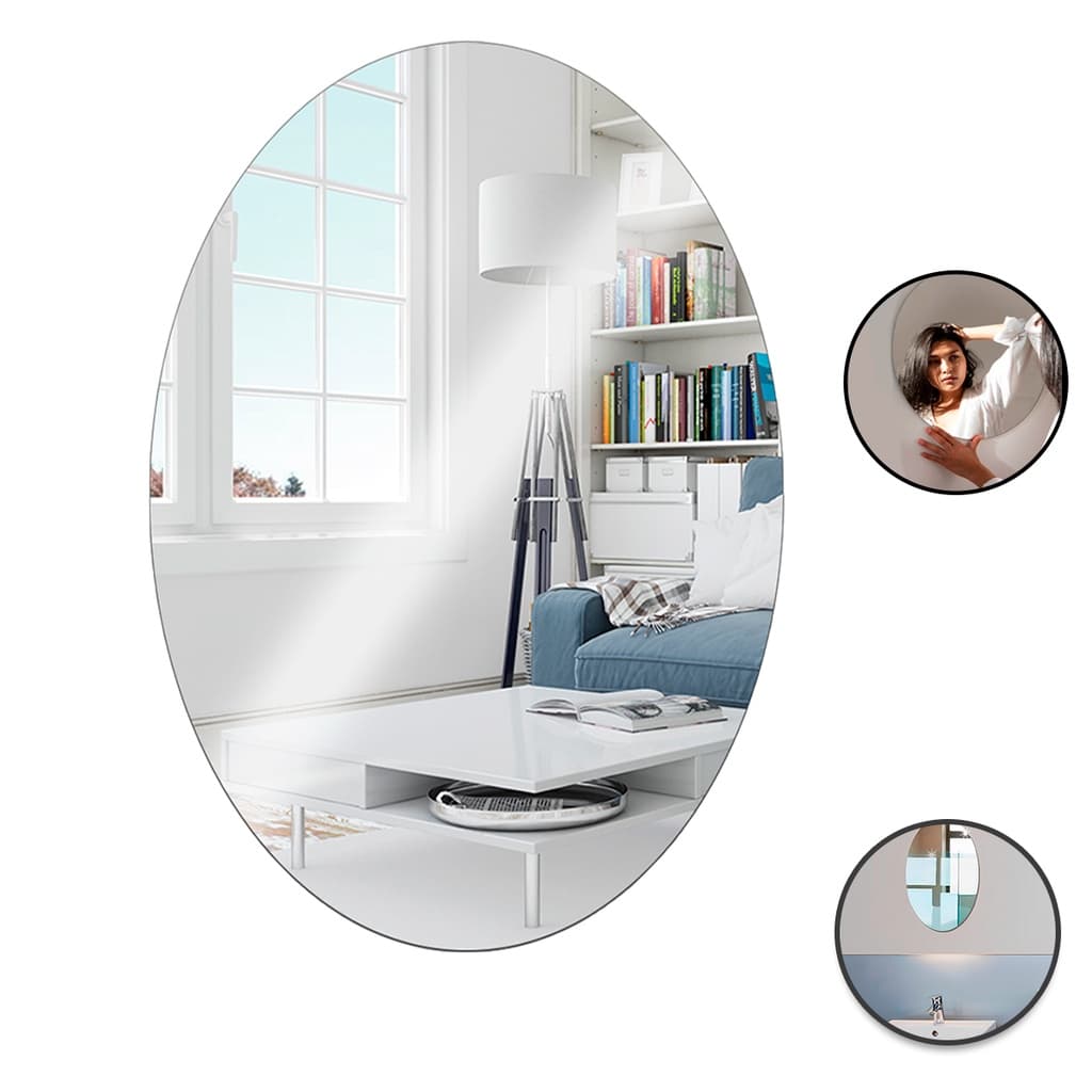 Espelho em Acrílico Adesivo Decorativo Oval 30x20cm Promoção Envio Rápido