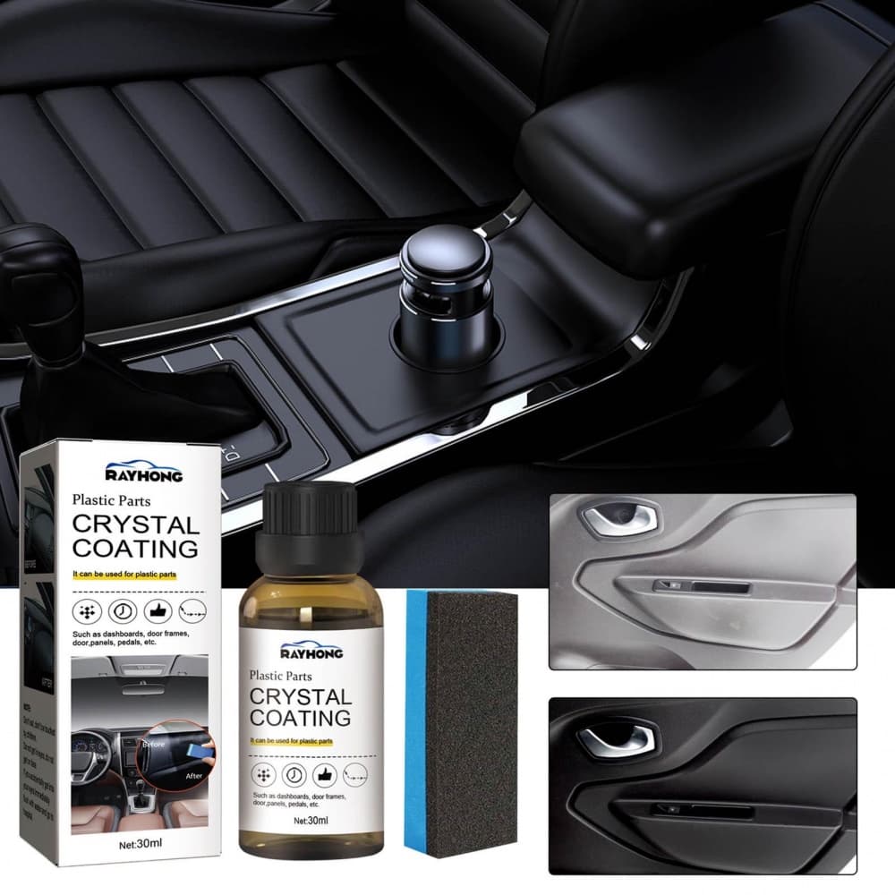 Hilimer Plástico Refurbished Plating Crystal Coating Agent Painel De Cera Auto Interior Carro Renovado Agente De Recauchutagem De Revestimento Com Esponja 30ml Para Porta De , Painéis De