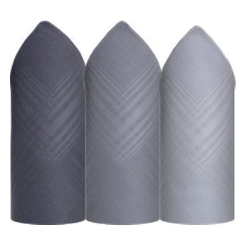 Caixa de Lenço Masculino Algodão 32 X 32 cm - 2405D Tons Cinza