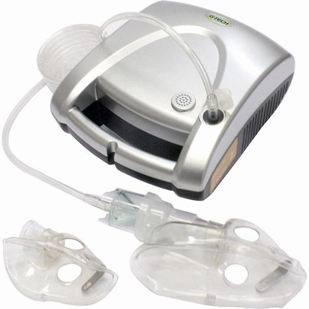 Inalador E Nebulizador G-Tech Nebcom V Tecnologia Super Flow - Prata Metálico