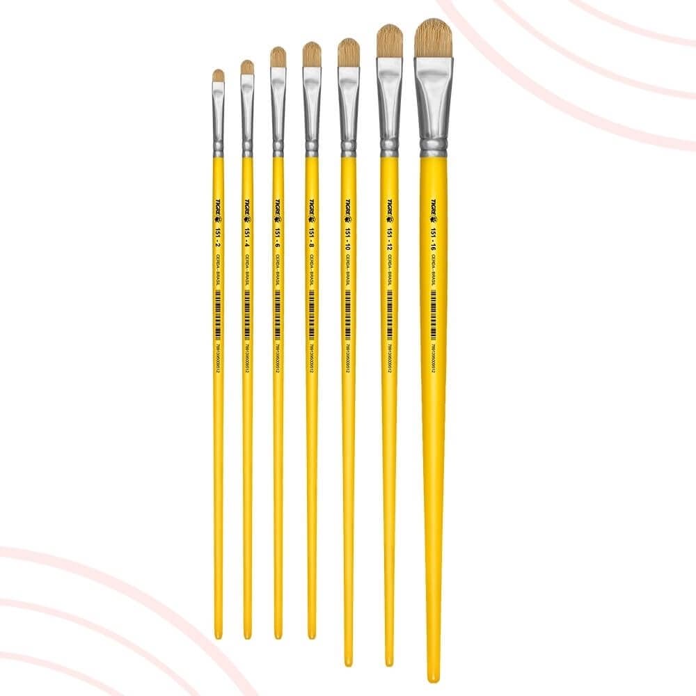 Pincel Língua de Gato Tigre para Pintura em Tecido. Ref. 151