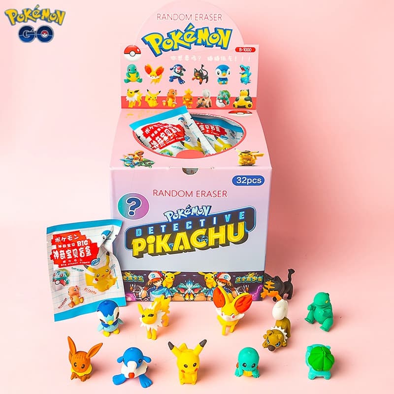 5/10Pcs Pokemon Pikachu Anime Apagador De Lápis De Borracha Figura Estudante Papelaria Kids Stickers Tattoo Brinquedos