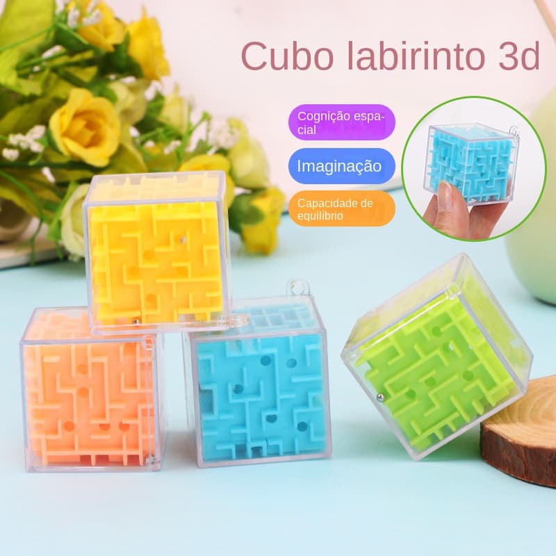 Labirinto Educacional Infantil Brinquedos 3D Tridimensional Rubik's Cube Ball Transparent Roll -