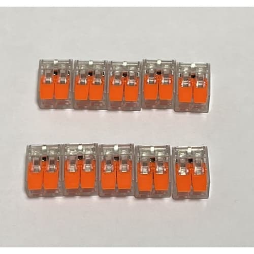 Conector Borne Alavanca 2 Vias Terminal Emenda Fio Cabos 10u