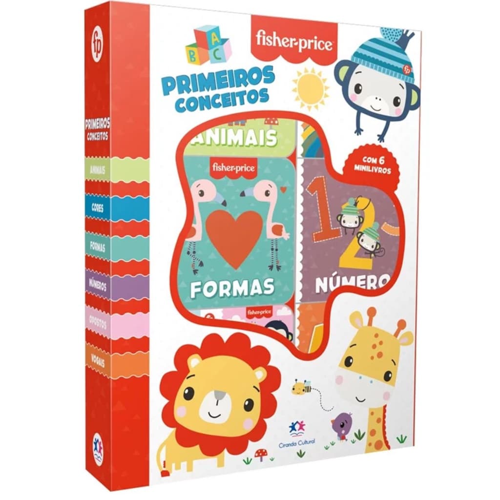 Box com 6 Minilivros Fisher-Price - Primeiros conceitos | Ciranda Cultural