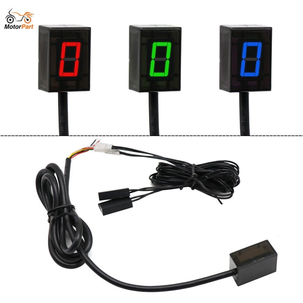 6 Velocidade Universal De Motocicleta Indicador Digital De Engrenagem LED De Mudança De Marcha Alavanca Ímã Suporte Do