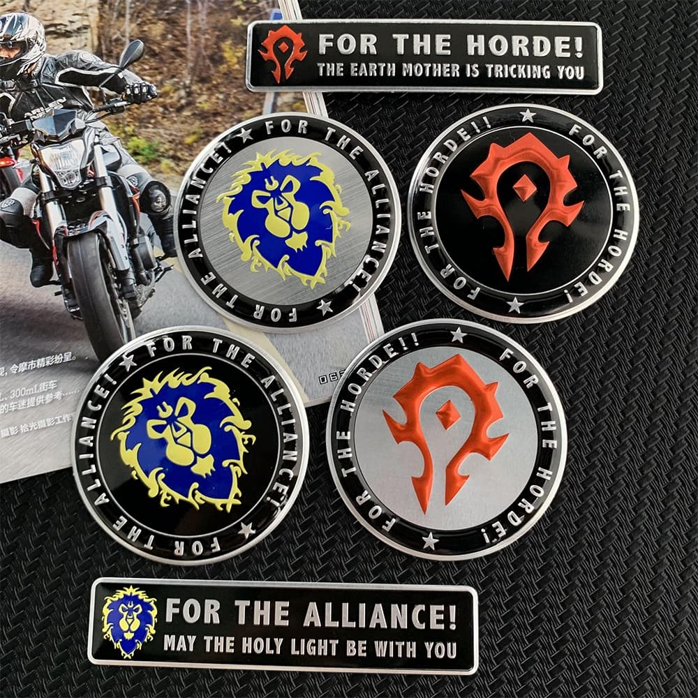 Autocolantes 3D Aluminium World of Warcraft Alliance De Motos Aliança Horde WOW