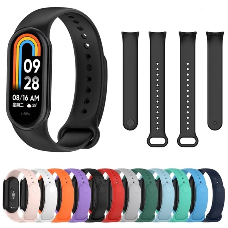 Pulseira de Silicone Para Smartwatch Xiaomi Mi Band 10 9 8 Relógio MiBand Sport