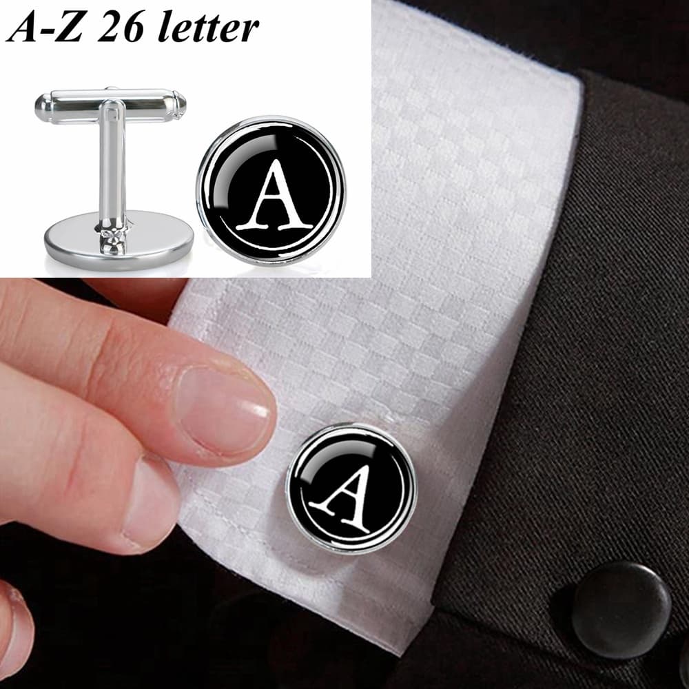 26 Botões De Punho Para Homens Camisa De Terno De Prata Nome Jóias Acessórios De Moda