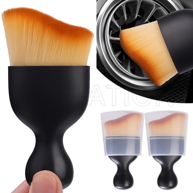 Escova Curvada Para Limpeza De Interiores De Carro/De Saída De Ar Condicionado De Painel Automático/Vassoura De Remoção 