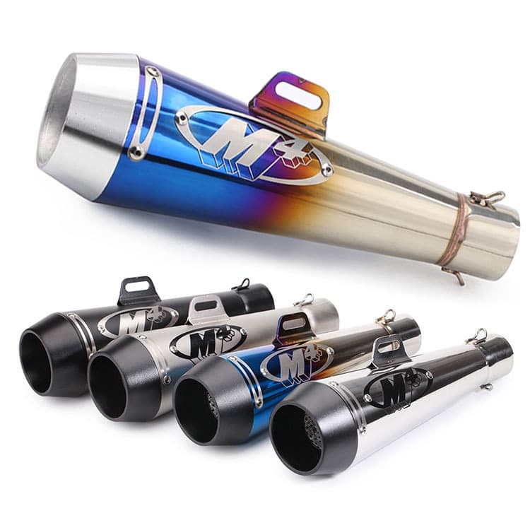 Ponta De Escape Universal Para Motocicleta Com Entrada De 2 Polegadas Ekzos De Aço Inoxidável