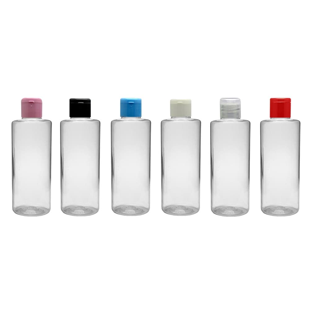 10 Frascos de 100 Ml cilíndrico Reto em Plástico Pet Tp Flip Top para álcool gel, shampoo, sabonete líquido e cremes