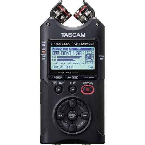 GRAVADOR DE ÁUDIO PORTÁTIL TASCAM DR-40X COM MICROFONE