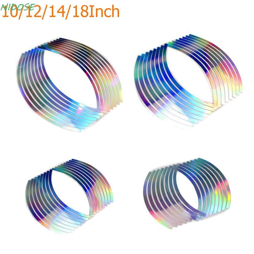 NIDOSE 10/12/14/18 " Decalques De Fita Adesiva Refletiva De Aro De Roda Motocicleta