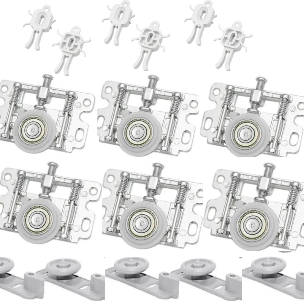 3 Kit com roldanas para Porta de Correr De Guarda-roupa casal 3 portas 50kg RO