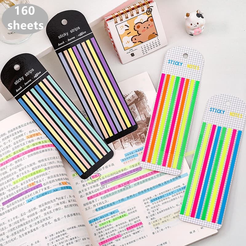 160Pcs Adesivos Transparentes BookMarkers Index Tabs Bandeiras Notas Adesivas Papelaria Memo Pad Material De Escritório Escolar