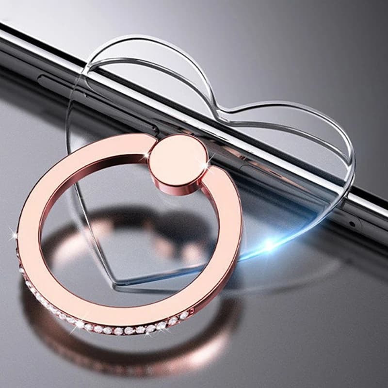 Universal 360 Graus Rotação Ponto Transparente Furadeira Suporte Telefone Soquete Anel De Dedo Móvel Incrustado Diamante Acessórios