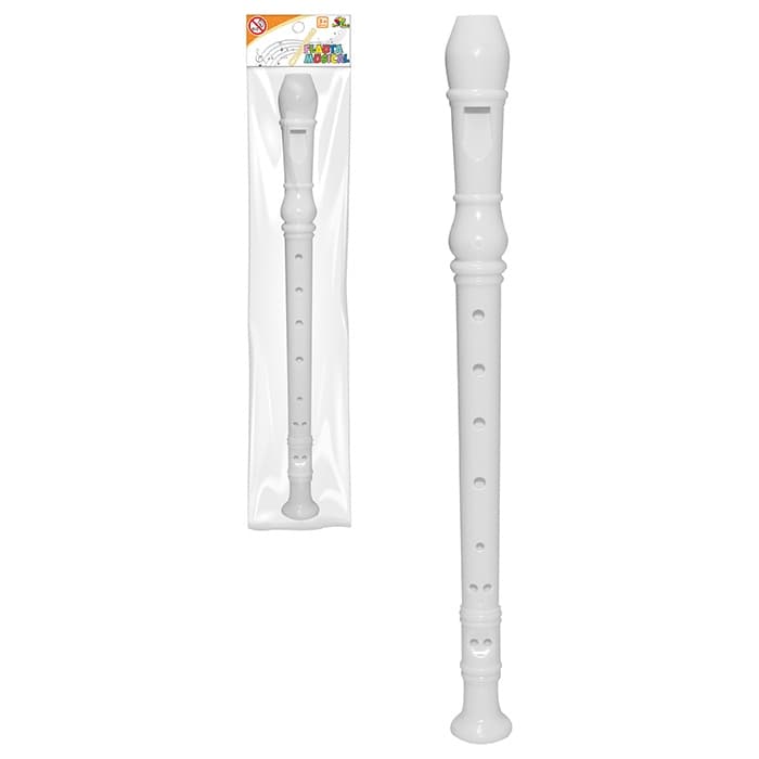 Flauta Doce Branca Com Guia Pratico para Leigo Peça Uma Musica Instrumento Musical 30 Cm