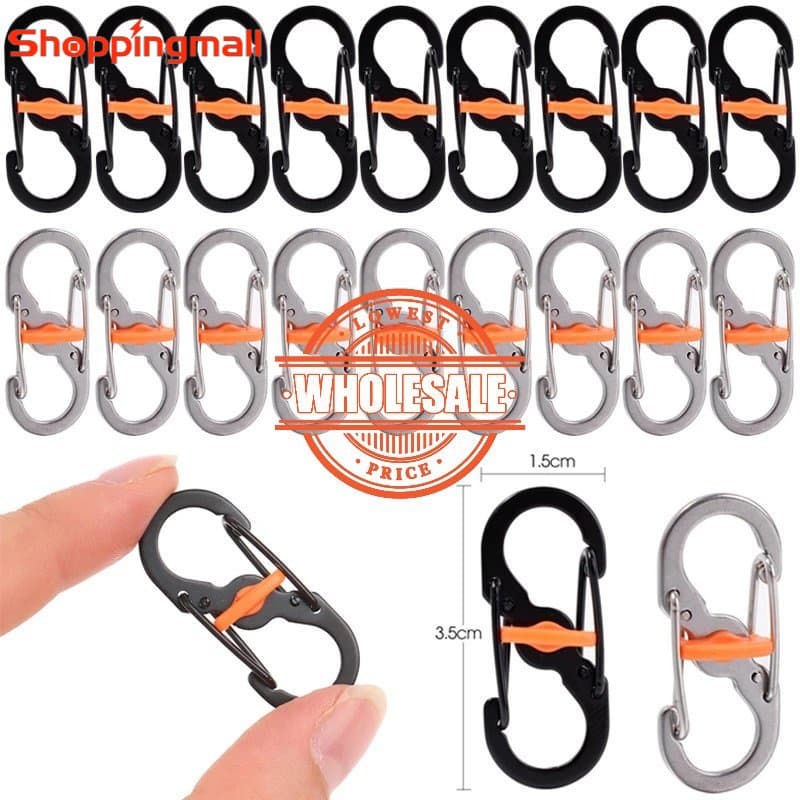 [Preço Por Atacado] Mosquetão Anti-Perda Clip Com Trava Para Acampamento Ao Ar Livre Em Forma De S Mini Chaveiro De Mola Gancho Roubo Mochila De Escalada Fivela De Alimentação Esportiva