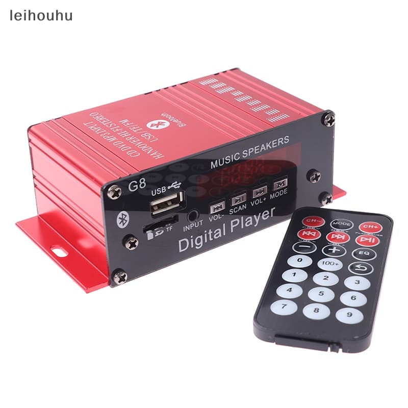 leiho G8 Carro 12V 200W Amplificador De Potência Digital De 2 Canais AUX FM MP3 Estéreo bluetooth