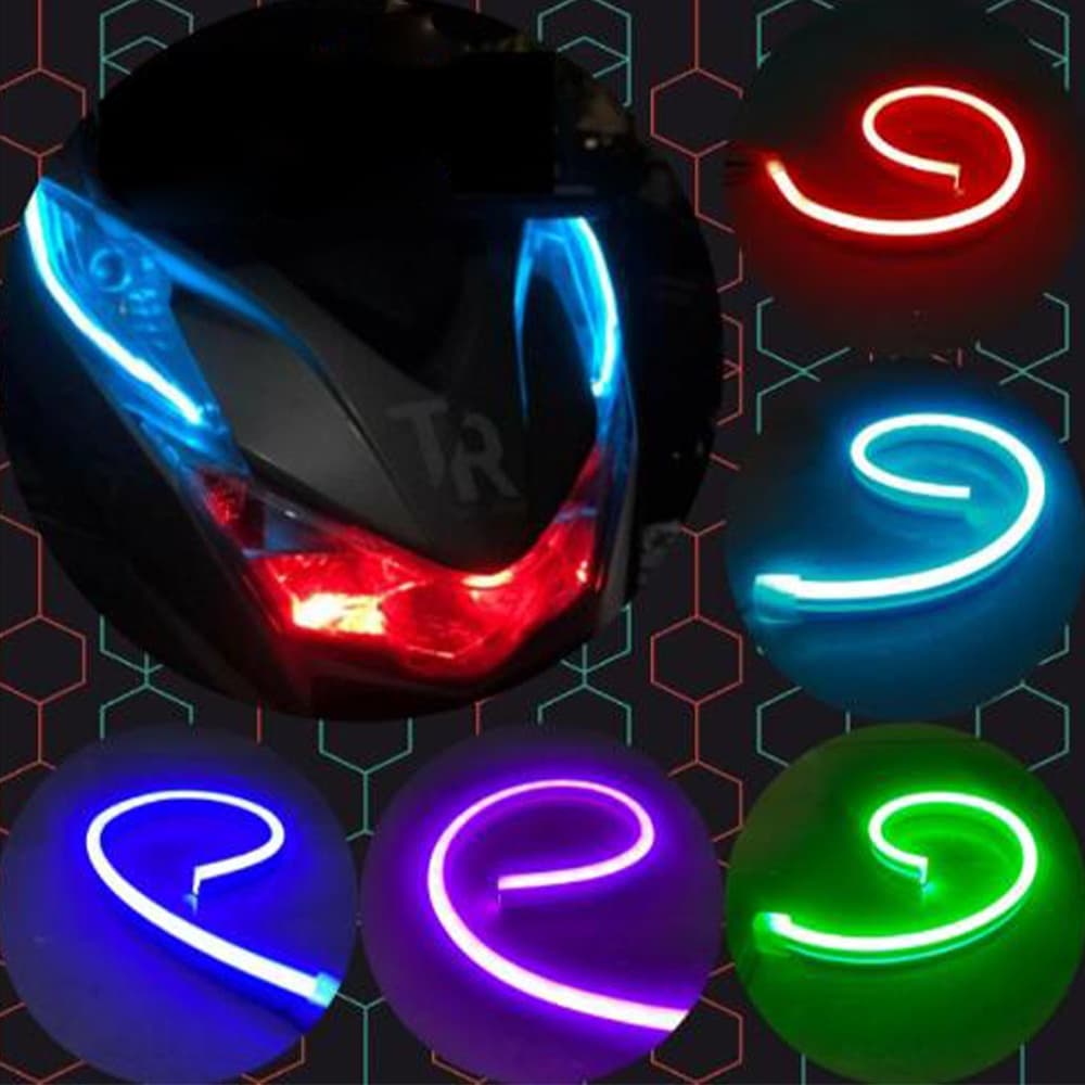 30CM 60CM 100CM Fita LED Para Cabeça De Motocicleta Flexível DRL 12V Decorativa