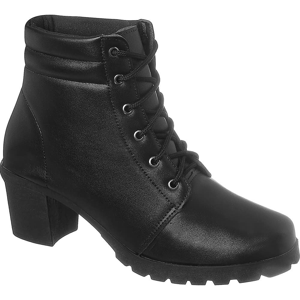 Bota Coturno Feminino Salto Grosso Tratorado Macia Ref 5000