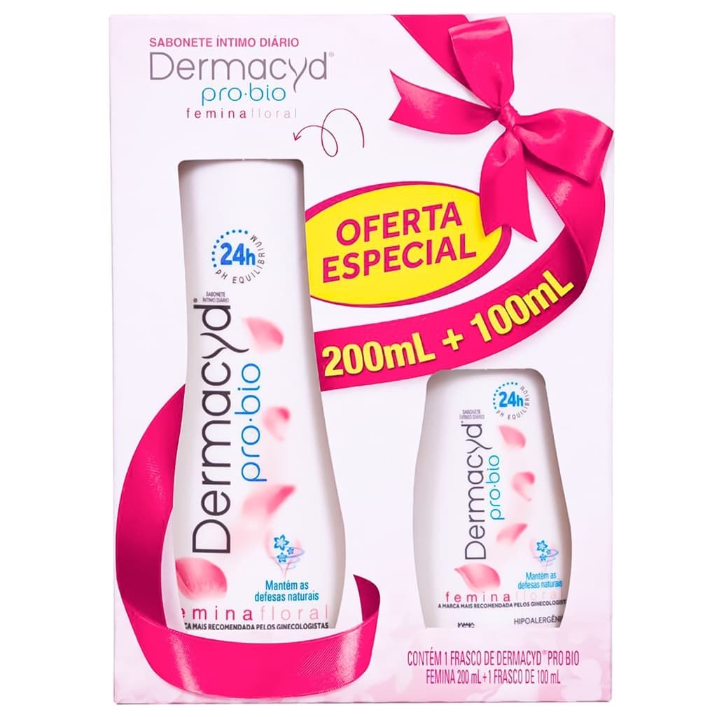 Kit Sabonete Liquido Dermacyd Femina Floral  200ml + 100ml