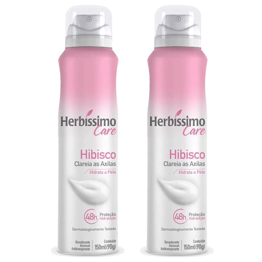 Kit Desodorante Aerossol Antitranspirante Herbissimo Care Hibisco 150ml (2 unidades)