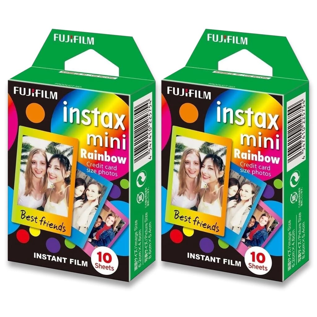 Filme Papel Fotográfico Fujifilm Instax Mini Rainbow 20 Fotos 54x86mm p/ Câmera Instax Mini 7, 8, 9, 11, 12, LiPlay