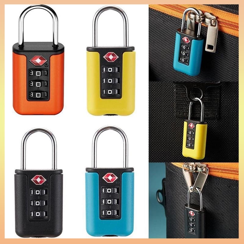 TSA Código Da Alfândega Fechadura Para Bagagem De Viagem Senha Trocável Design De Contraste De Cor Cadeado