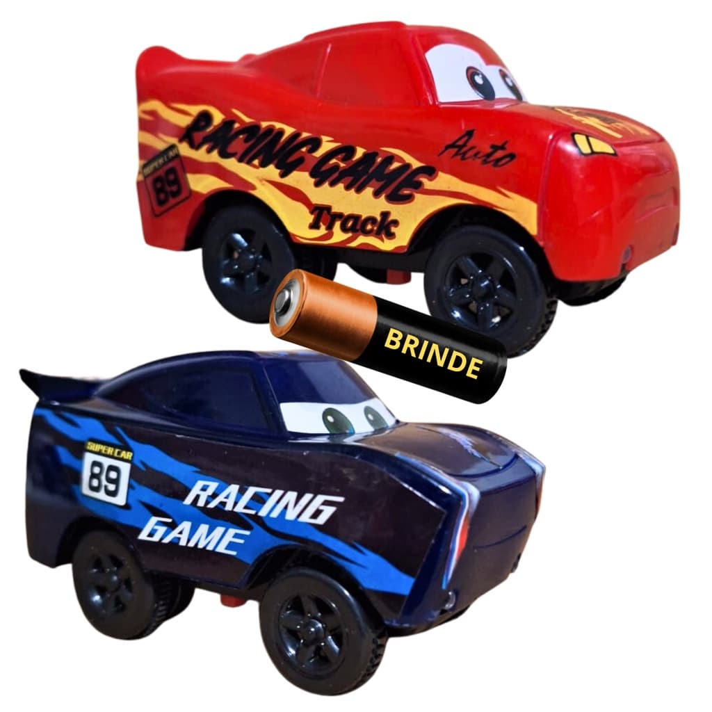 Kit 2 Carrinhos Jeep relâmpago mcqueen Trilha Maluca Flexível - trilha Avulsa