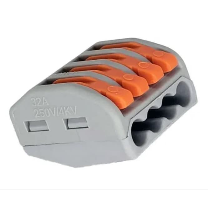 10 Peças Emenda Elétrica Conector Tipo Borne 4 Fios