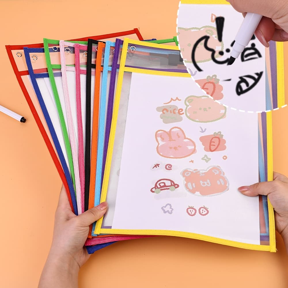 Pasta De Arquivo PP Reutilizável Apagável Para Escrever E Limpar A Seco/De Desenho Em PVC/Utilizada O Ensino De Material/Sala De Aula De Escritório