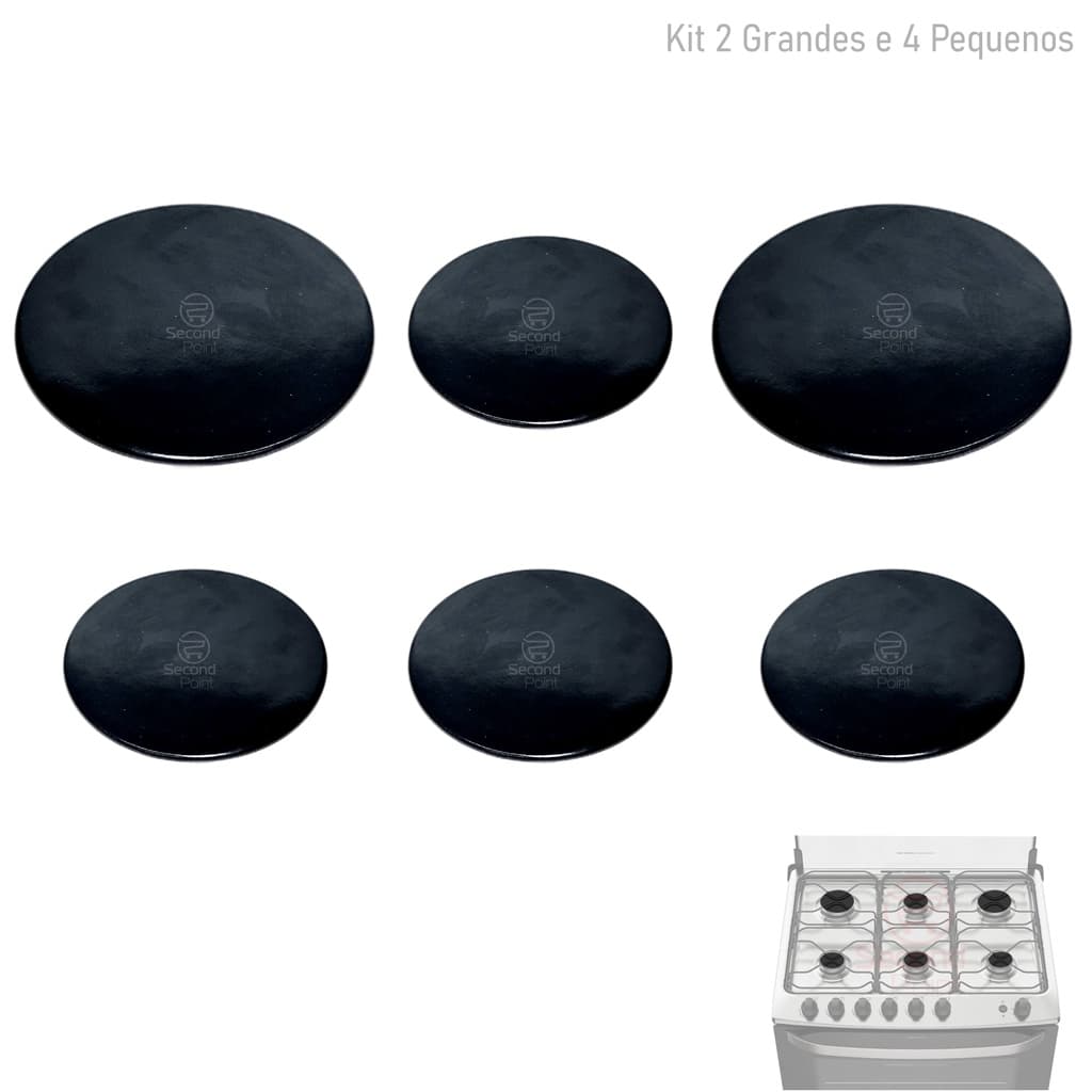 Kit Espalhador Tampa Fogão Electrolux 76 6 Bocas 2 Grandes 4 Pequenos