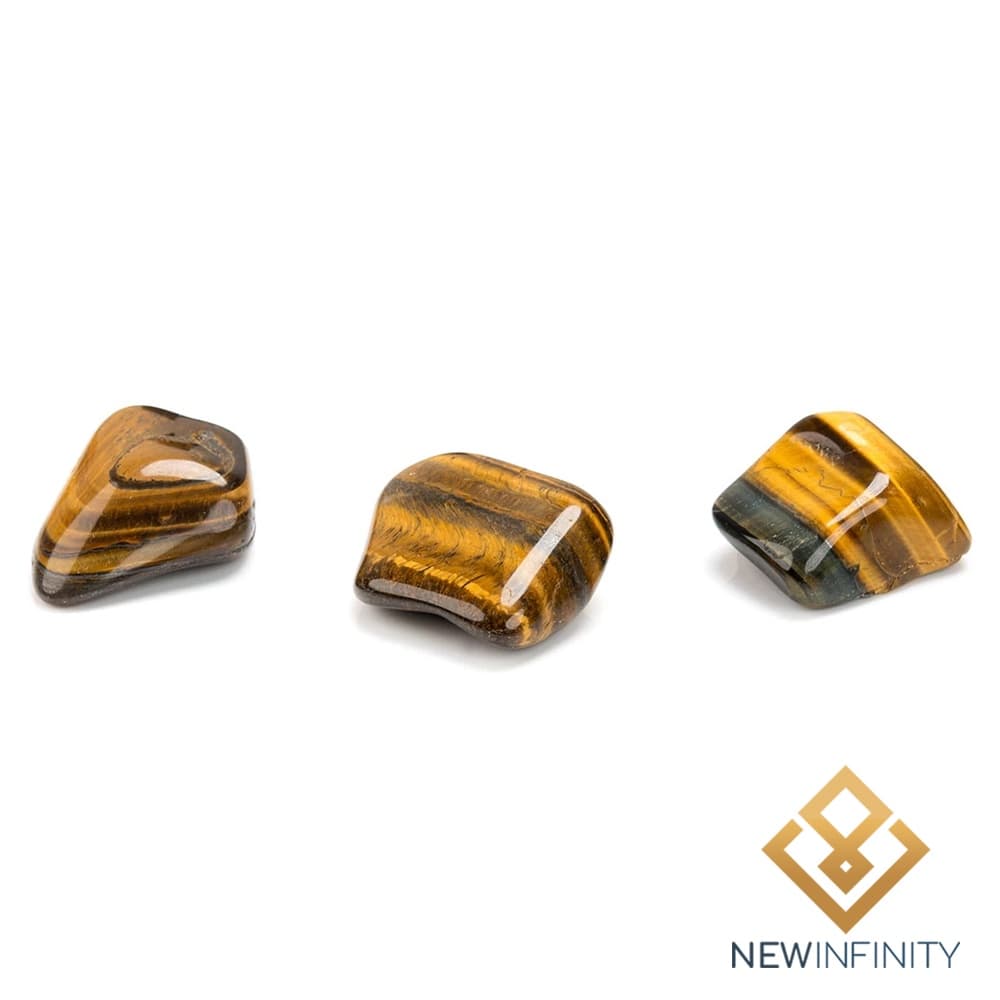 3 pedras Roladas de Olho de Tigre Pedra Natural 2cm prosperidade e tomada de decisões