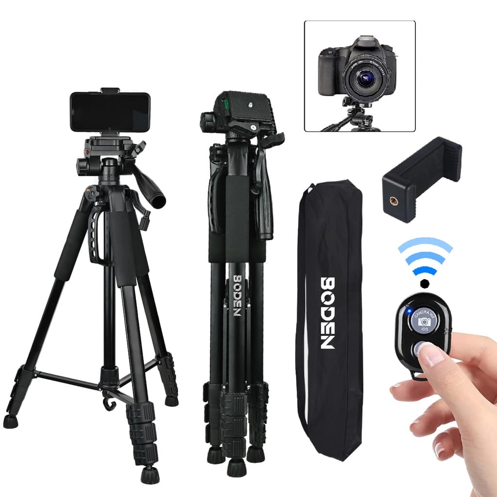 Tripé 1,80m Profissional Universal para Câmera e Celular com Controle Bluetooth