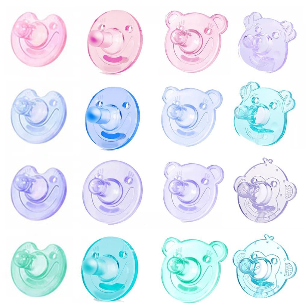 Chupeta de silicone transparente cor doce, Bebê bonito OSPP